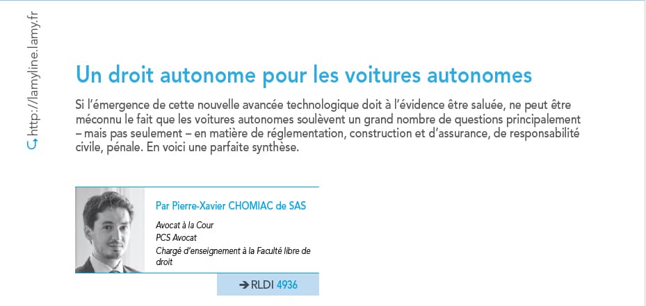 Véhicules connectés et voitures autonomes - Législation et réglementation