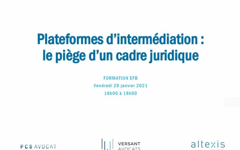 EFB Formation - Plateformes d'intermédiation Uber AirBnB Deliveroo