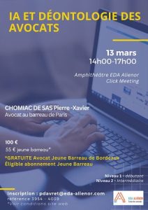 2025.03.13 – EDA – Intelligence artificielle (IA) & déontologie des avocats